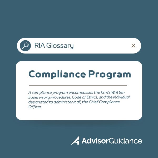 RIA Compliance Program Defined