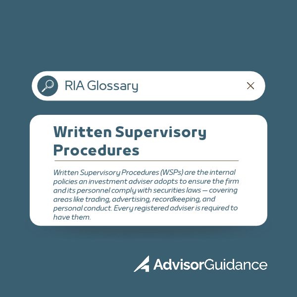 Written Supervisory Procedures Defined